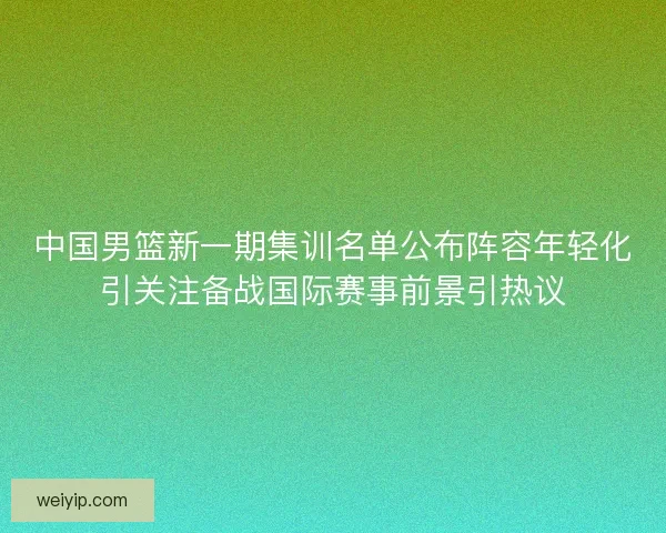 中国男篮新一期集训名单公布阵容年轻化引关注备战国际赛事前景引热议